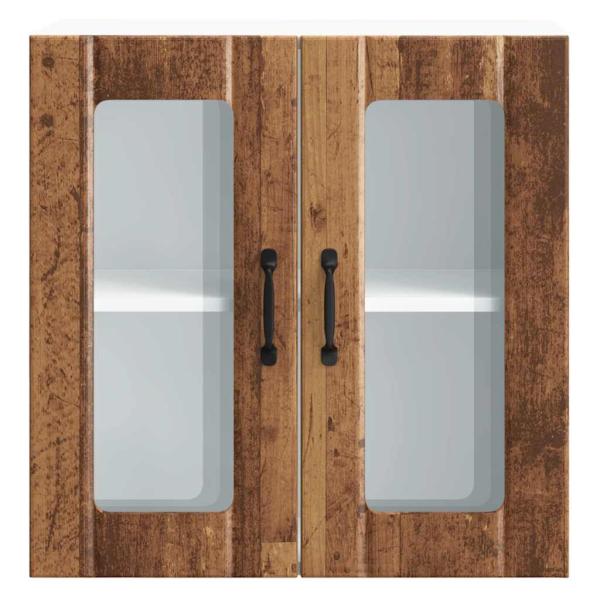 Küchen-Hängeschrank mit Glastür Altholz-Optik Holzwerkstoff