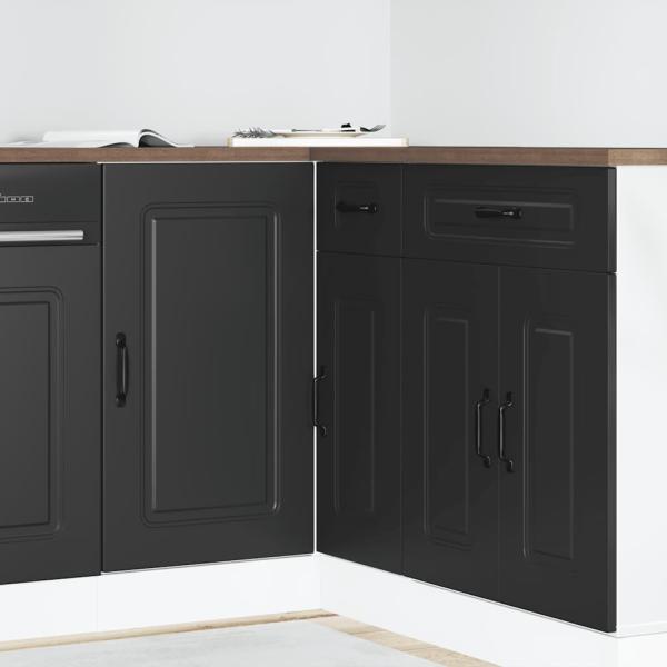 ARDEBO.de - Küchenunterschrank Kalmar Schwarz Holzwerkstoff