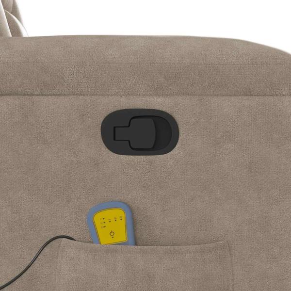 Massagesessel mit Aufstehhilfe Taupe Mikrofasergewebe