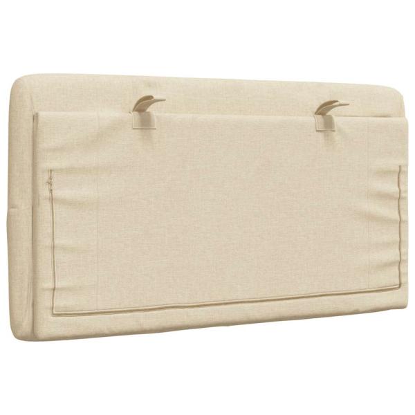 Kopfteil-Kissen Creme 90 cm Stoff