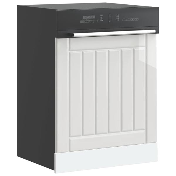 ARDEBO.de - Geschirrspülerblende Lucca Hochglanz-Weiß Holzwerkstoff