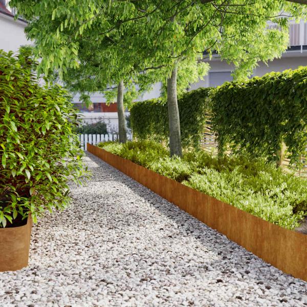 ARDEBO.de - Rasenkanten 20 Stk. 25x103 cm Flexibel Wetterfester Stahl