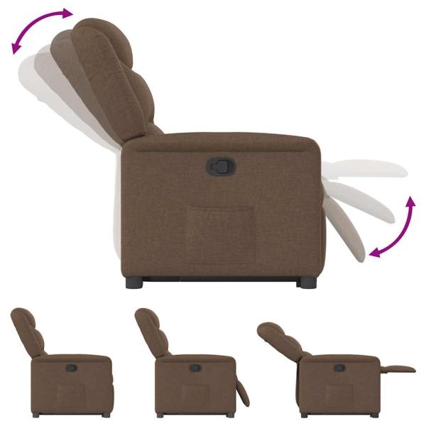 Relaxsessel mit Aufstehhilfe Braun Stoff