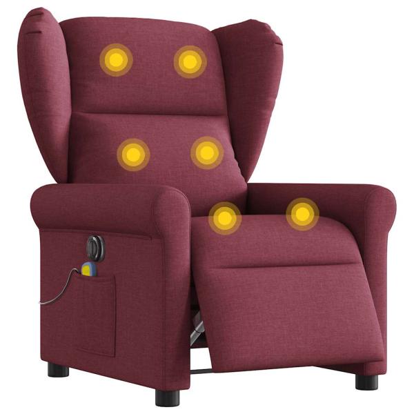 ARDEBO.de - Massagesessel Elektrisch Weinrot Stoff
