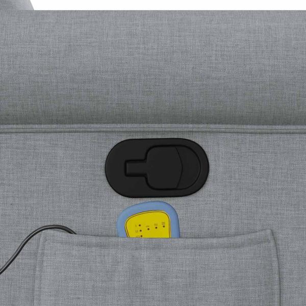 Massagesessel mit Aufstehhilfe Hellgrau Stoff