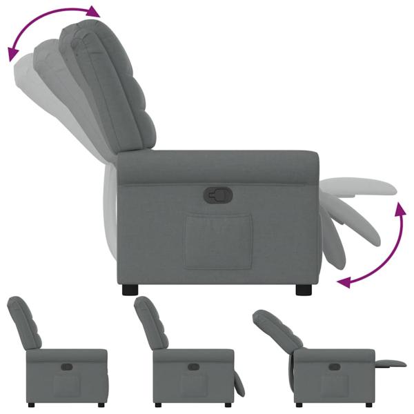 Relaxsessel Elektrisch Dunkelgrau Stoff