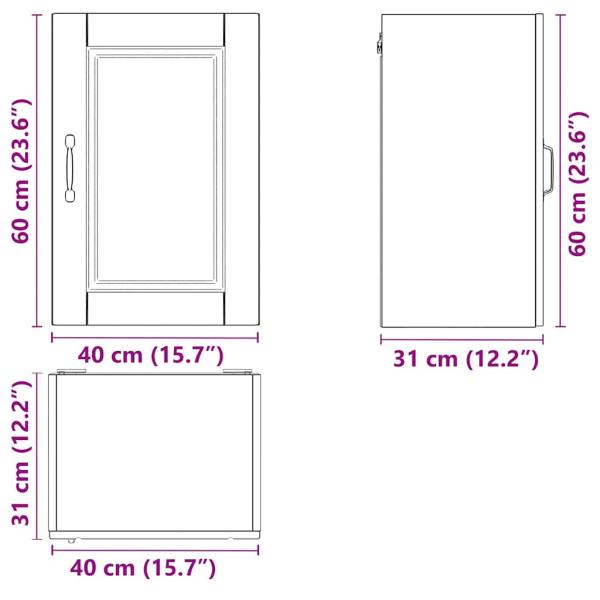 Küchen-Hängeschrank Porto Schwarz Holzwerkstoff