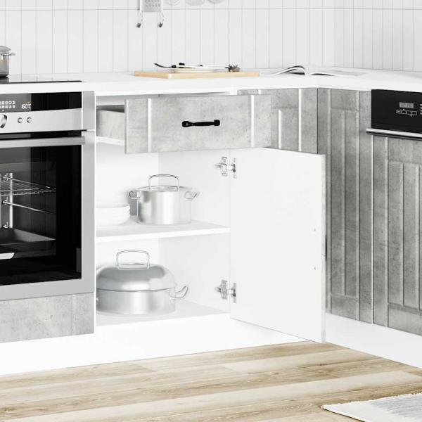 Küchen-Unterschrank Lucca Betongrau Holzwerkstoff