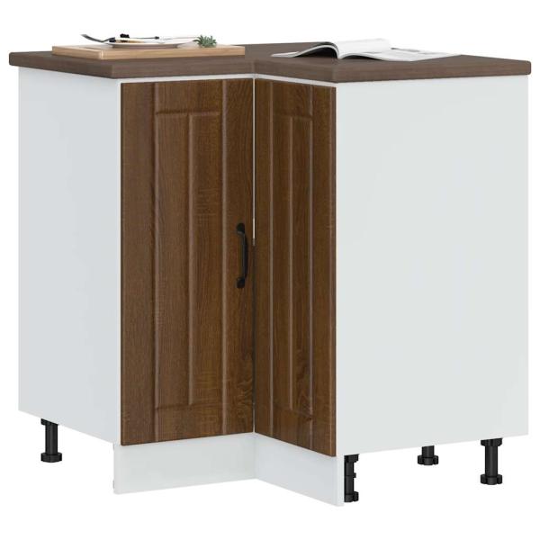 ARDEBO.de - Küchen-Eckunterschrank Lucca Braun Eichen-Optik Holzwerkstoff