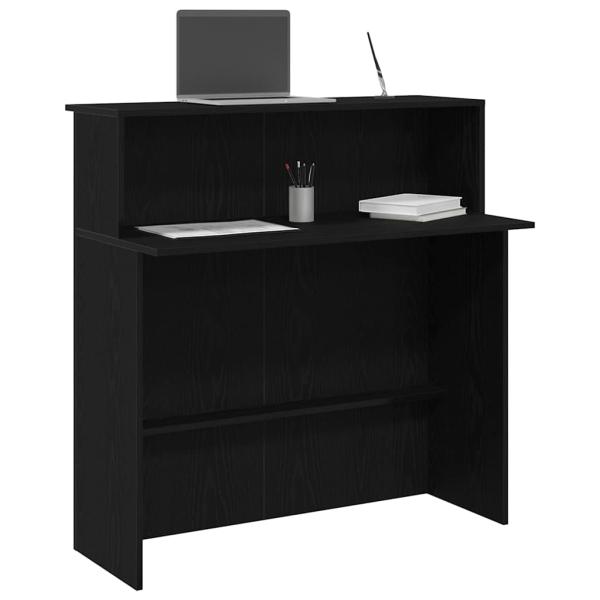 ARDEBO.de - Empfangstheke Schwarz 100x50x103,5 cm Holzwerkstoff
