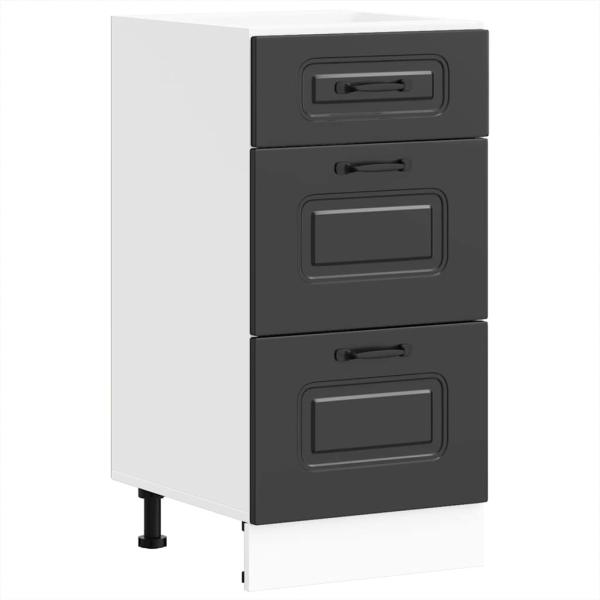 Küchenunterschrank Kalmar Schwarz Holzwerkstoff