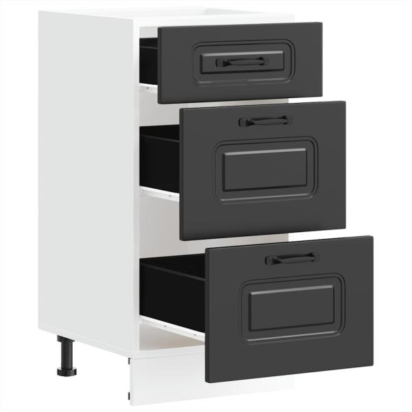Küchenunterschrank Kalmar Schwarz Holzwerkstoff