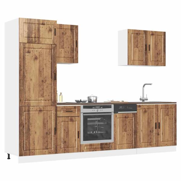 ARDEBO.de - 7-tlg. Küchenschrank-Set Kalmar Altholz-Optik Holzwerkstoff