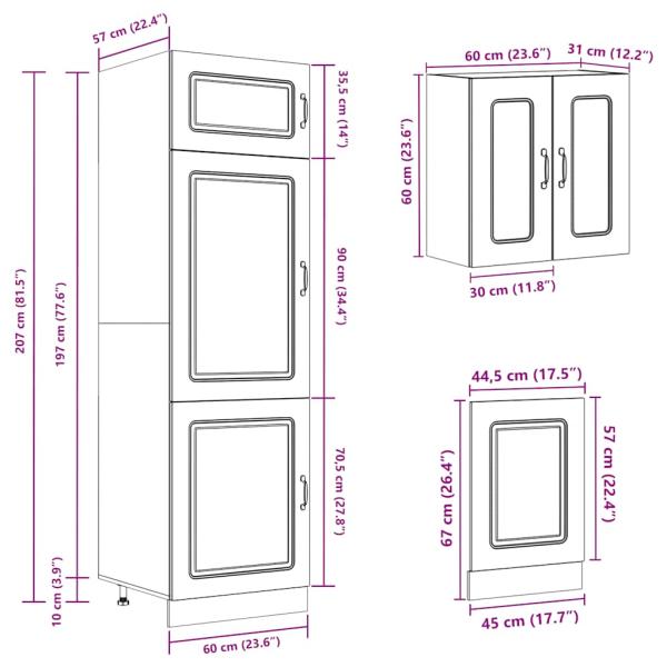 8-tlg. Küchenschrank-Set Kalmar Räuchereiche Holzwerkstoff