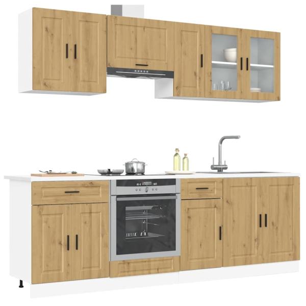 ARDEBO.de - 8-tlg. Küchenschrank-Set Kalmar Artisan-Eiche Holzwerkstoff