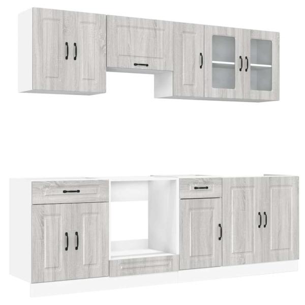 8-tlg. Küchenschrank-Set Kalmar Grau Sonoma Holzwerkstoff