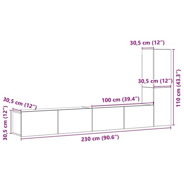 TV-Wandschränke 3 Stk. Altholz-Optik Holzwerkstoff
