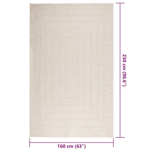 Teppich ZIZUR Creme 160x230 cm Jute-Optik Indoor und Outdoor
