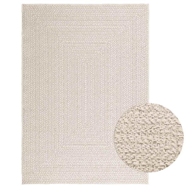 ARDEBO.de - Teppich ZIZUR Creme 120x170 cm Jute-Optik Indoor und Outdoor