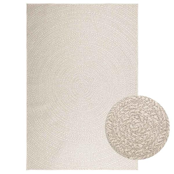 ARDEBO.de - Teppich ZIZUR Creme 160x230 cm Jute-Optik Indoor und Outdoor