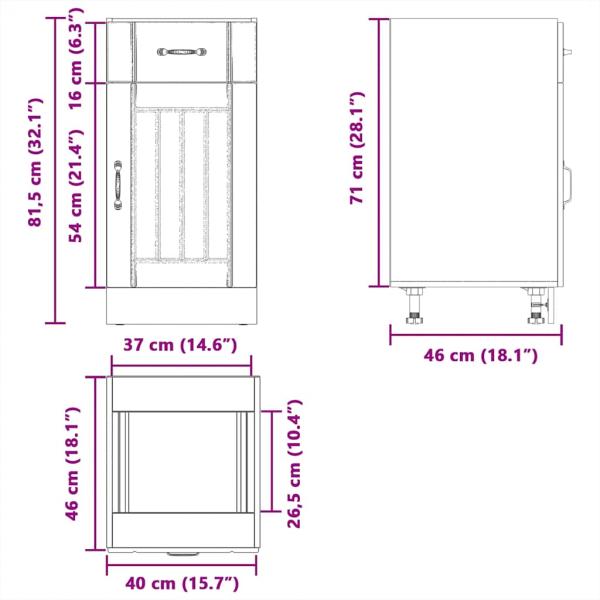 Küchen-Unterschrank Lucca Braun Eichen-Optik Holzwerkstoff