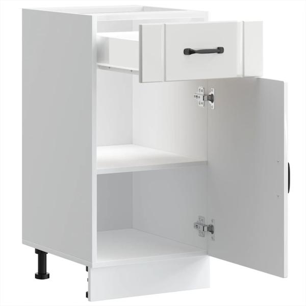Küchen-Unterschrank Lucca Hochglanz-Weiß Holzwerkstoff