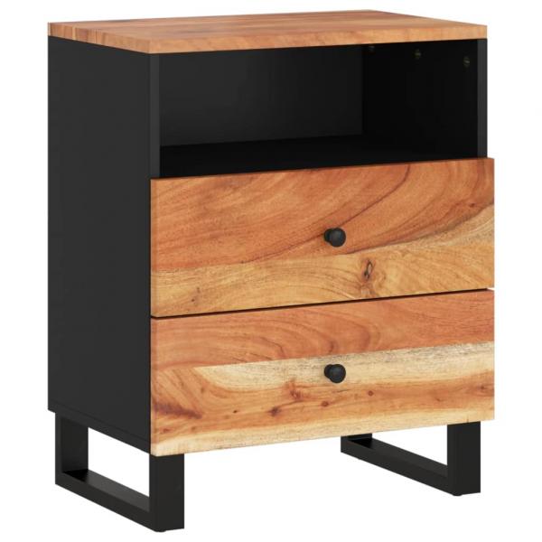 Nachttisch 50x33x62 cm Massivholz Akazie & Holzwerkstoff