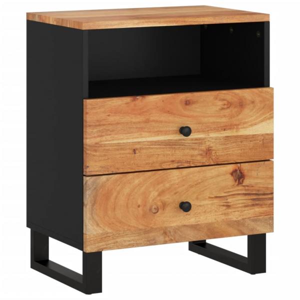 Nachttisch 50x33x62 cm Massivholz Akazie & Holzwerkstoff