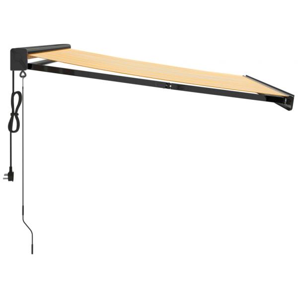 Markise Einziehbar Gelb und Weiß 3,5x2,5 m Stoff und Aluminium