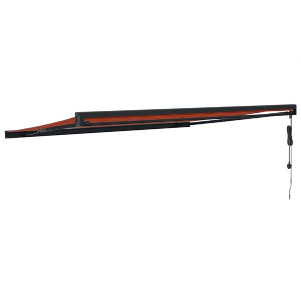 Markise Einziehbar Orange und Braun 4x3 m Stoff & Aluminium