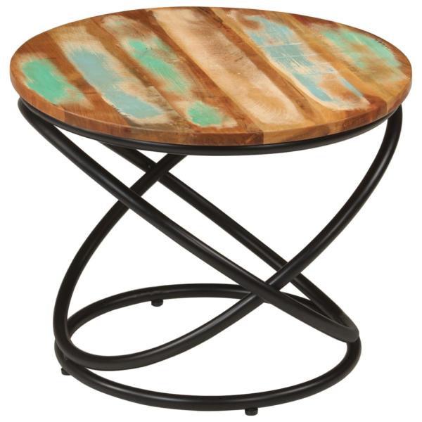 Couchtisch Ø50x40 cm Altholz Massiv und Stahl