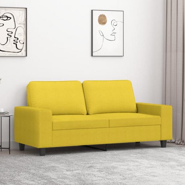 ARDEBO.de - 2-Sitzer-Sofa Hellgelb 140 cm Stoff