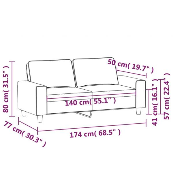 2-Sitzer-Sofa Hellgelb 140 cm Stoff