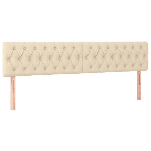 Bettgestell ohne Matratze Creme 120x190 cm Stoff
