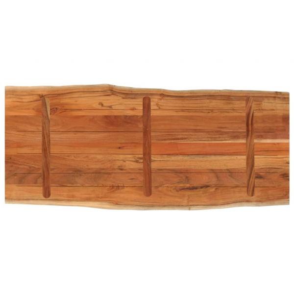 Tischplatte 140x60x2,5cm Rechteckig Massivholz Akazie Baumkante