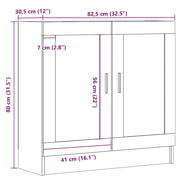Bücherschrank Artisan-Eiche 82,5x30,5x80 cm Holzwerkstoff