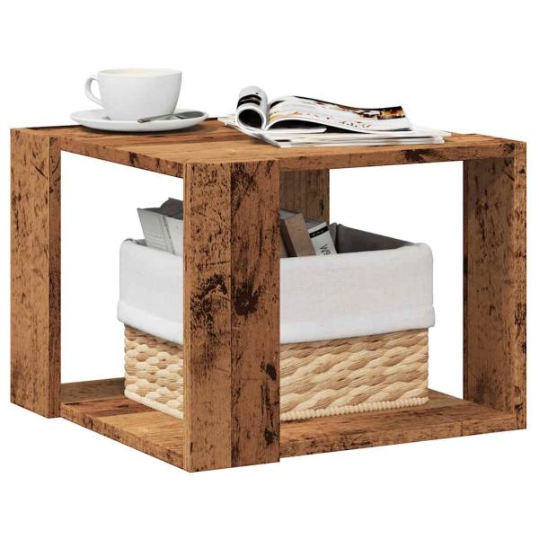 ARDEBO.de - Couchtisch Altholz-Optik 40x40x30 cm Holzwerkstoff