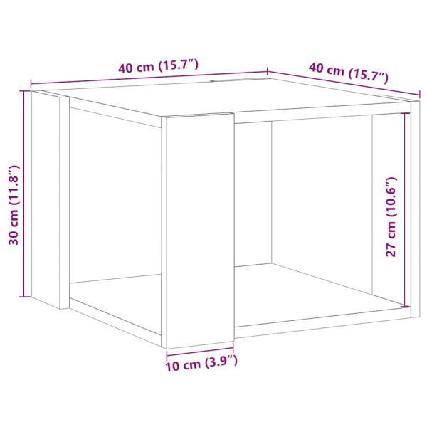 Couchtisch Altholz-Optik 40x40x30 cm Holzwerkstoff