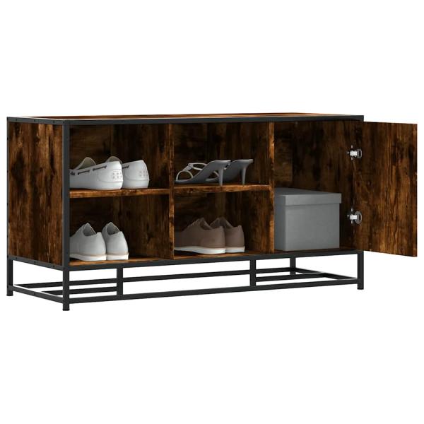 ARDEBO.de - Schuhbank Räuchereiche 100x40x53,5 cm Holzwerkstoff und Metall