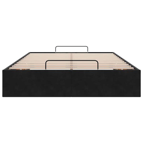 Ottoman-Bett ohne Matratze Schwarz 120x200 cm Samt