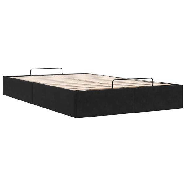 Ottoman-Bett ohne Matratze Schwarz 120x200 cm Samt