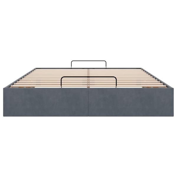 Ottoman-Bett ohne Matratze Dunkelgrau 140x190 cm Samt