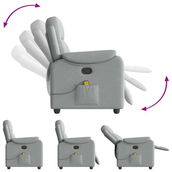 Massagesessel Hellgrau Stoff