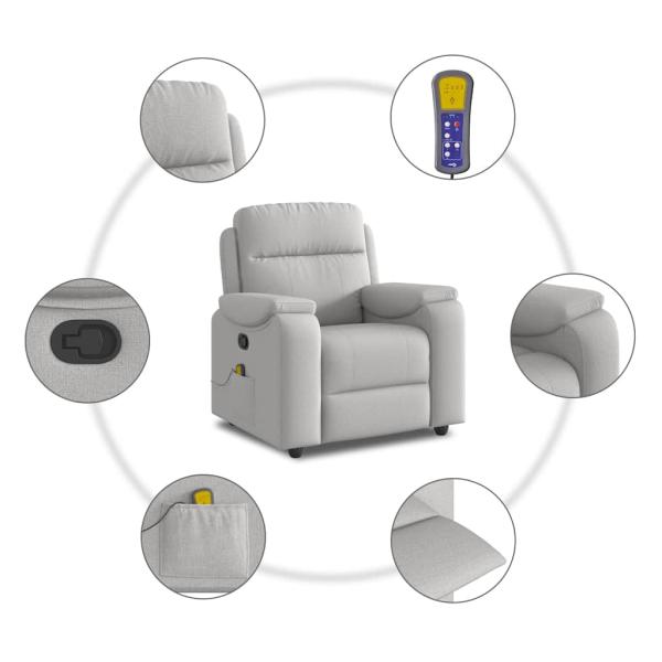 Massagesessel Wolkengrau Stoff