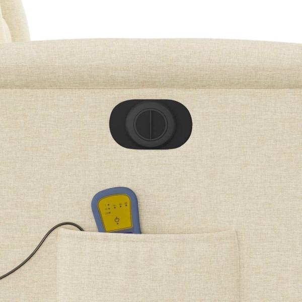 Elektrischer Massagesessel mit Aufstehhilfe Creme Stoff