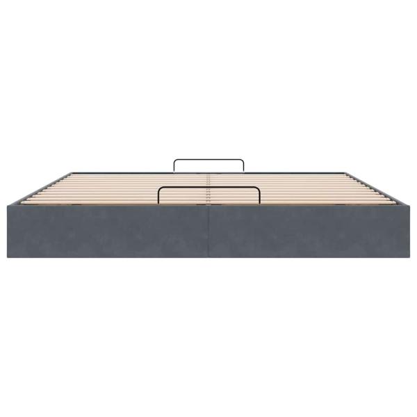 Ottoman-Bett ohne Matratze Dunkelgrau 160x200 cm Samt