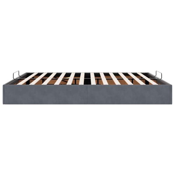 Ottoman-Bett ohne Matratze Dunkelgrau 160x200 cm Samt