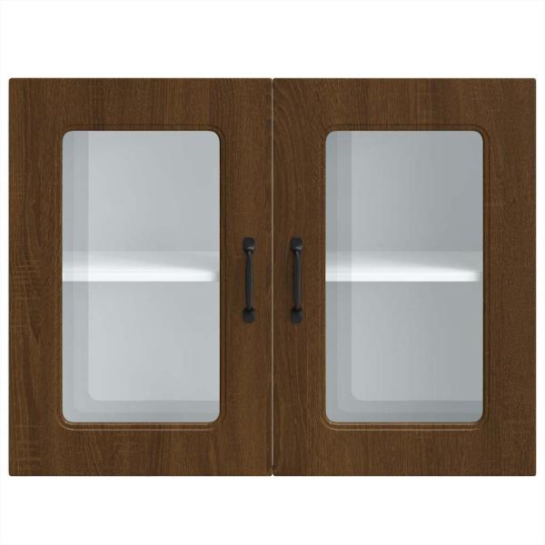Küchen-Hängeschrank mit Glastür Kalmar Braun Eichen-Optik