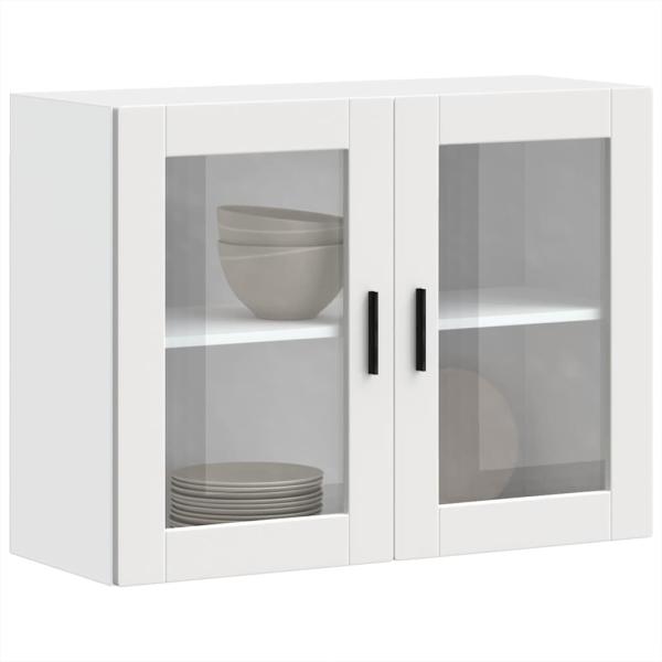 ARDEBO.de - Küchen-Hängeschrank mit Glastür Porto Weiß