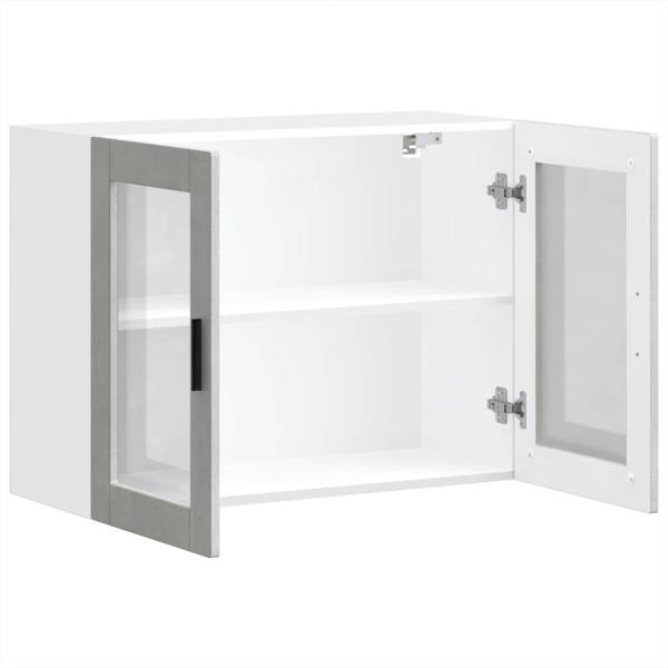 Küchen-Hängeschrank mit Glastür Porto Betongrau